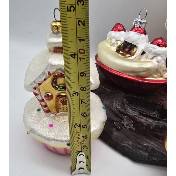 5 Blown Glass Christmas Ornaments ~ Gingerbread Mr And Mrs SANTA CLAUS Sweets - Picture 4 of 8